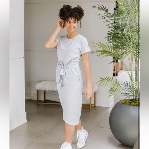 Smash + Tess Dresses & Skirts - Smash + Tess Rebecca Wrap Dress Heather Grey